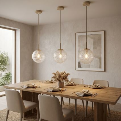 Brilagi - Пендел на кабел STELLA 1xE27/60W/230V Ø 18 см, бежов/златист