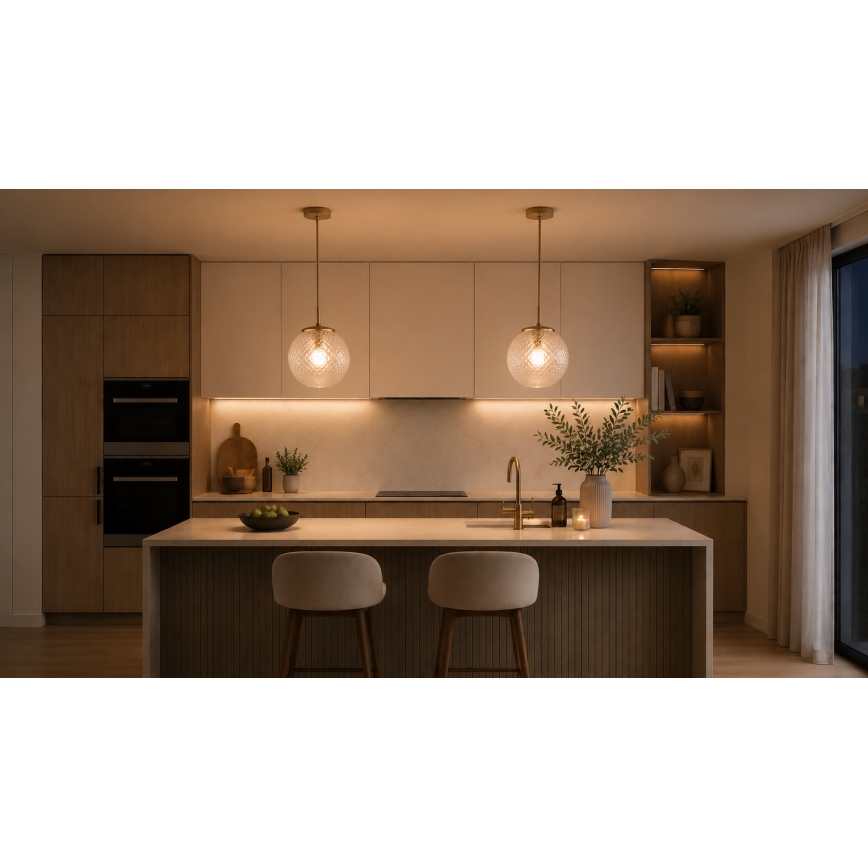 Brilagi - Пендел на кабел STELLA 1xE27/60W/230V Ø 18 см, бежов/златист