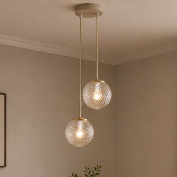 Brilagi - Пендел на кабел STELLA 2xE27/60W/230V бежов/златен