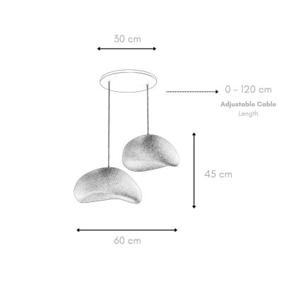 Brilagi - Пендел на кабел WABI SABI 2xE27/40W/230V Ø 60 см бял