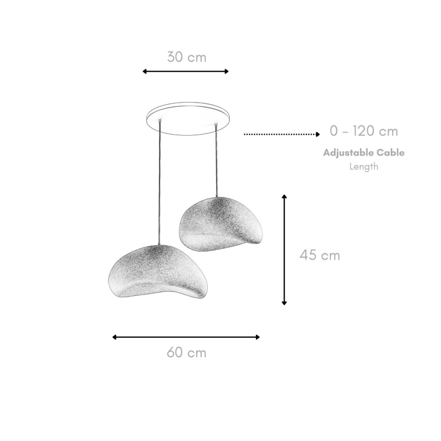 Brilagi - Пендел на кабел WABI SABI 2xE27/40W/230V Ø 60 см бял