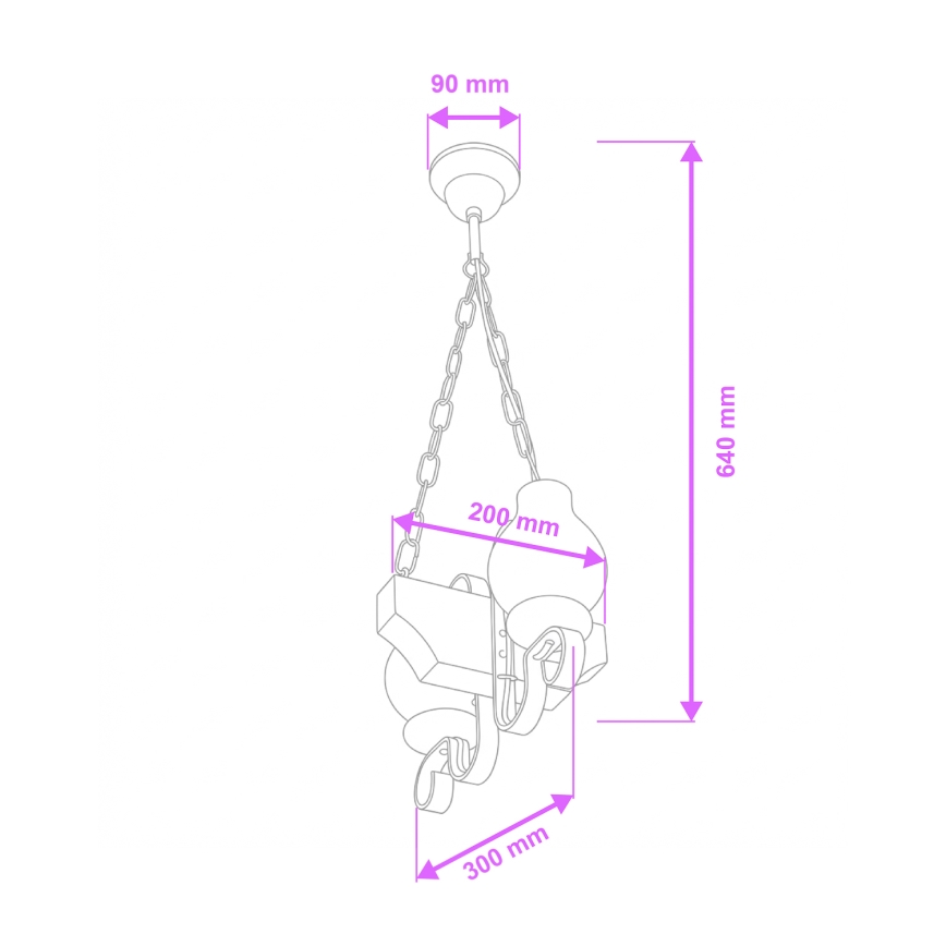 Brilagi - Пендел QUEEN 2xE14/40W/230V бук