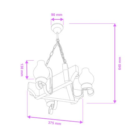 Brilagi - Пендел QUEEN 3xE14/40W/230V бук/орех
