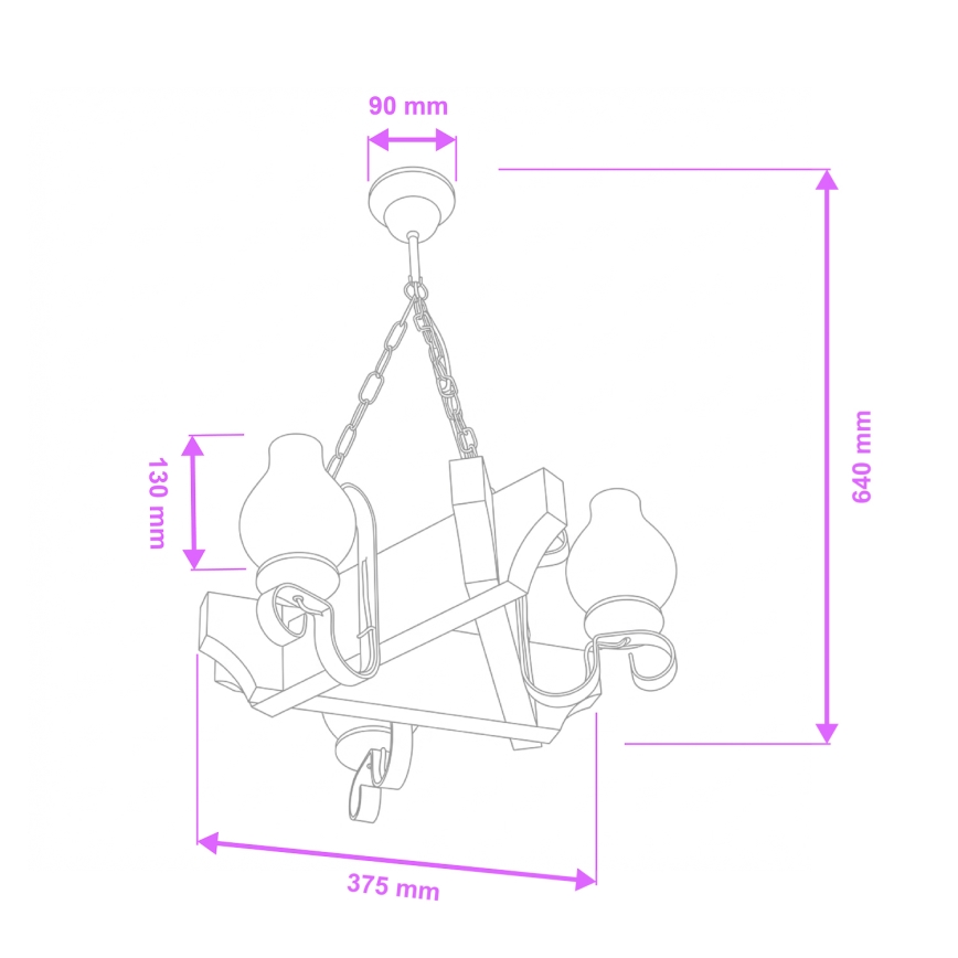 Brilagi - Пендел QUEEN 3xE14/40W/230V бук/орех