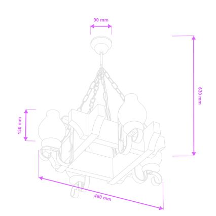 Brilagi - Пендел QUEEN 4xE14/40W/230V бук
