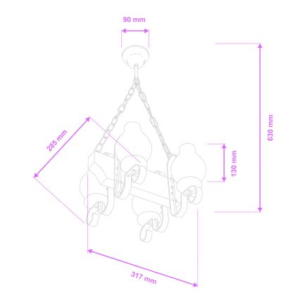 Brilagi - Пендел QUEEN 4xE14/40W/230V бук