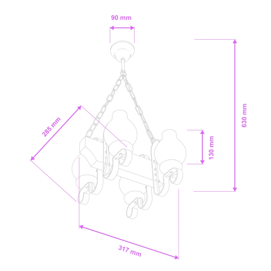 Brilagi - Пендел QUEEN 4xE14/40W/230V бук/орех