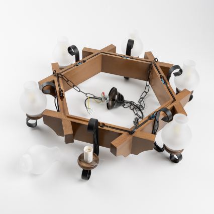 Brilagi - Пендел QUEEN 6xE14/40W/230V бук/орех