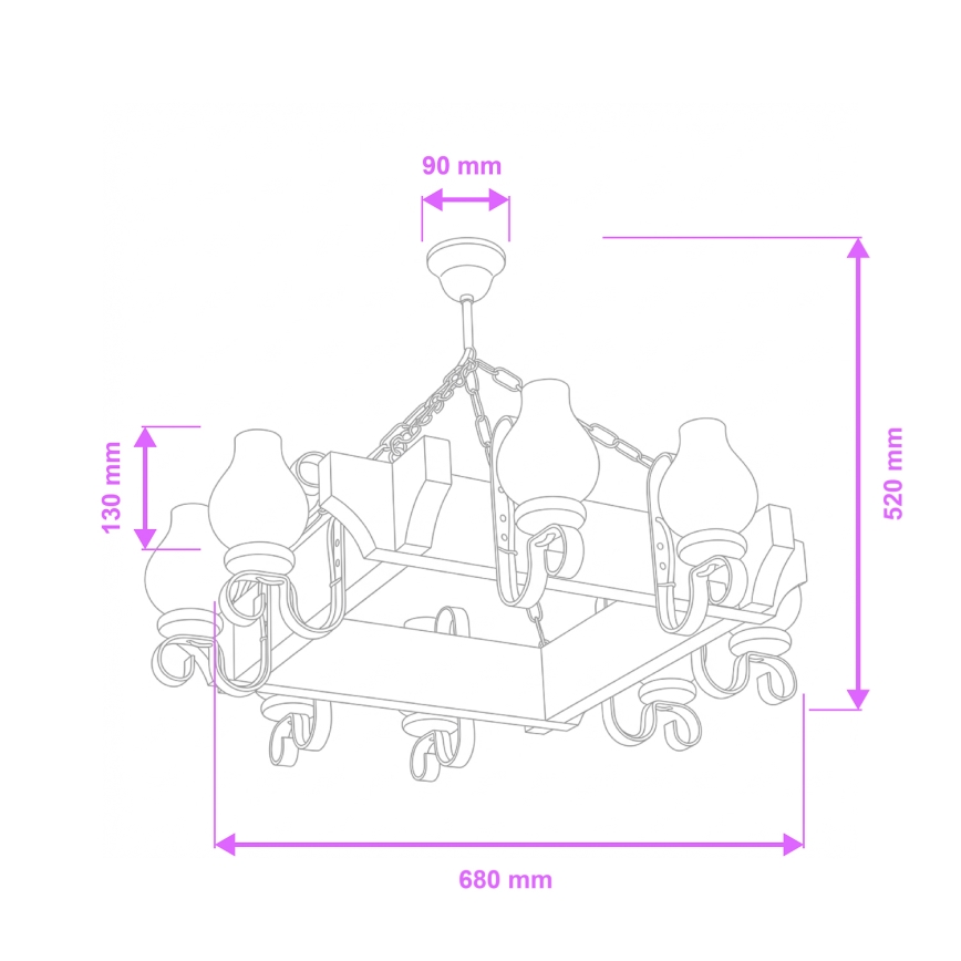 Brilagi - Пендел QUEEN 8xE14/40W/230V бук