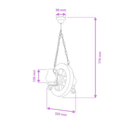Brilagi - Пендел ROATA 2xE14/40W/230V бук