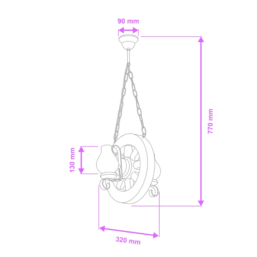 Brilagi - Пендел ROATA 2xE14/40W/230V бук/орех