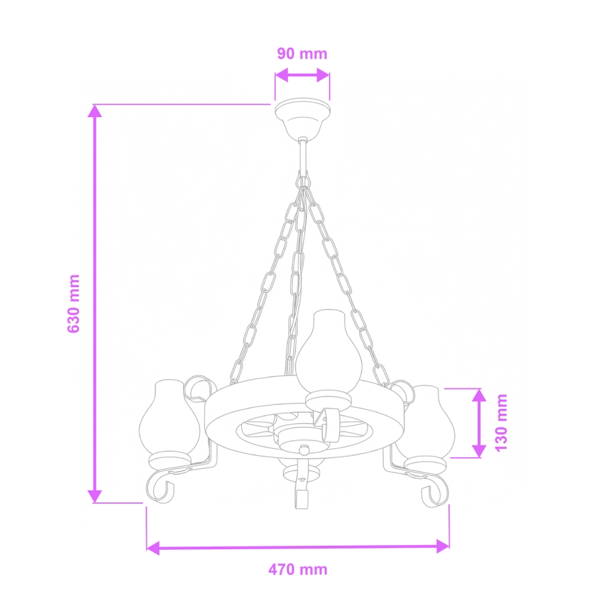 Brilagi - Пендел ROATA 3xE14/40W/230V бук/орех