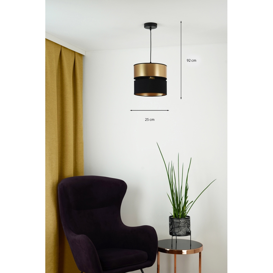 Brilagi - Пендел ROYAL 1xE27/15W/230V Ø 25 см черен/златист