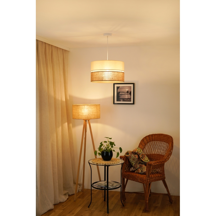 Brilagi - Пендел ROYAL YUTE 1xE27/15W/230V Ø 40 см бежов/кремав