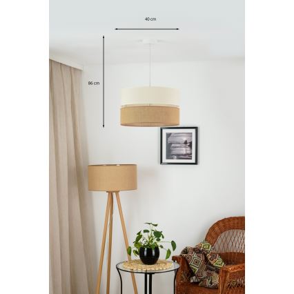 Brilagi - Пендел ROYAL YUTE 1xE27/15W/230V Ø 40 см бежов/кремав