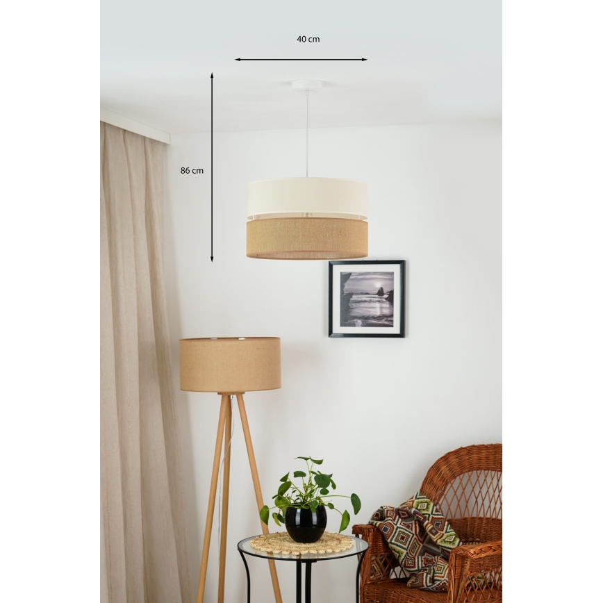 Brilagi - Пендел ROYAL YUTE 1xE27/15W/230V Ø 40 см бежов/кремав