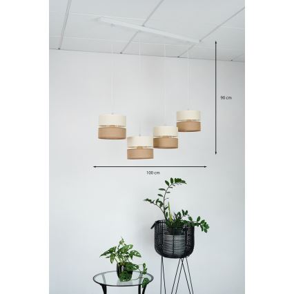 Brilagi - Пендел ROYAL YUTE 4xE27/15W/230V бежов/кремав/бял