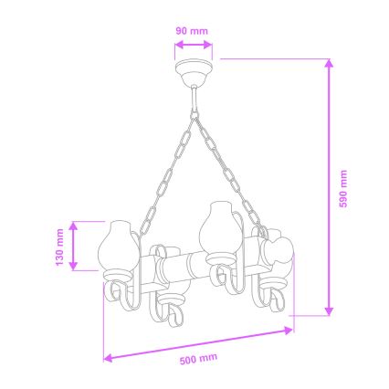 Brilagi - Пендел RUSTIC 4xE14/40W/230V бук