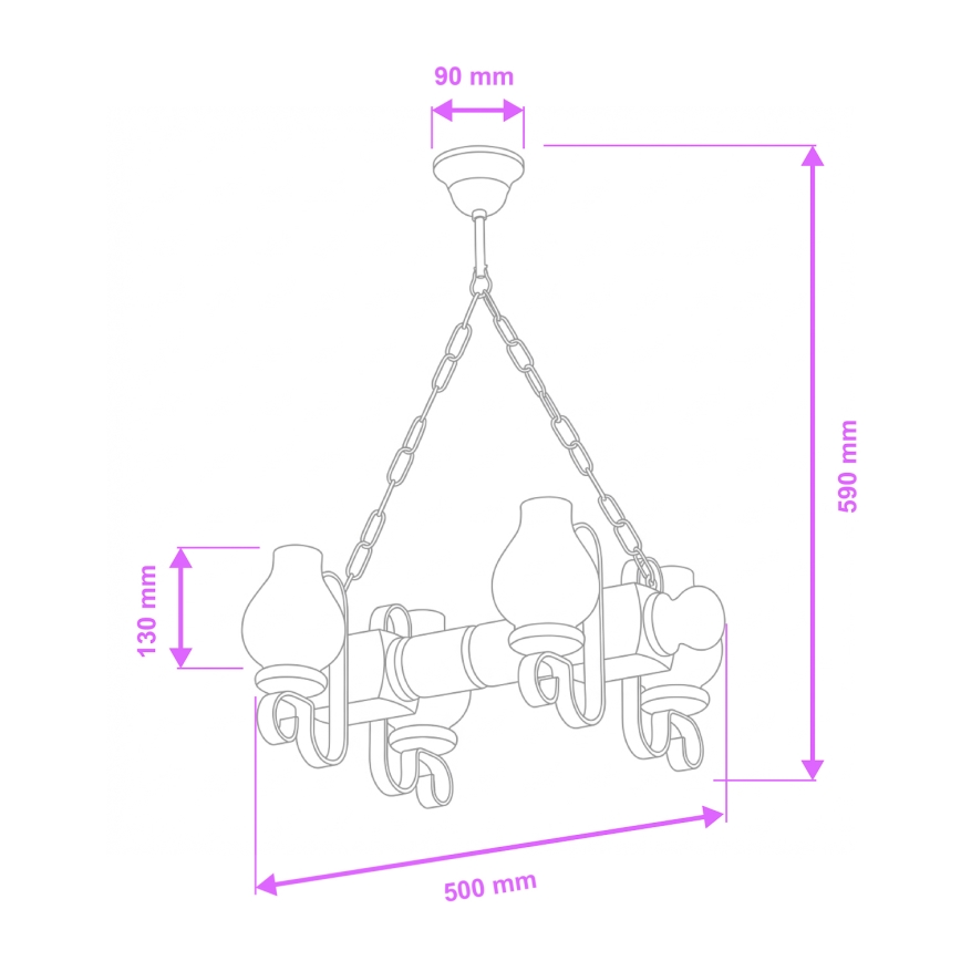 Brilagi - Пендел RUSTIC 4xE14/40W/230V бук/орех