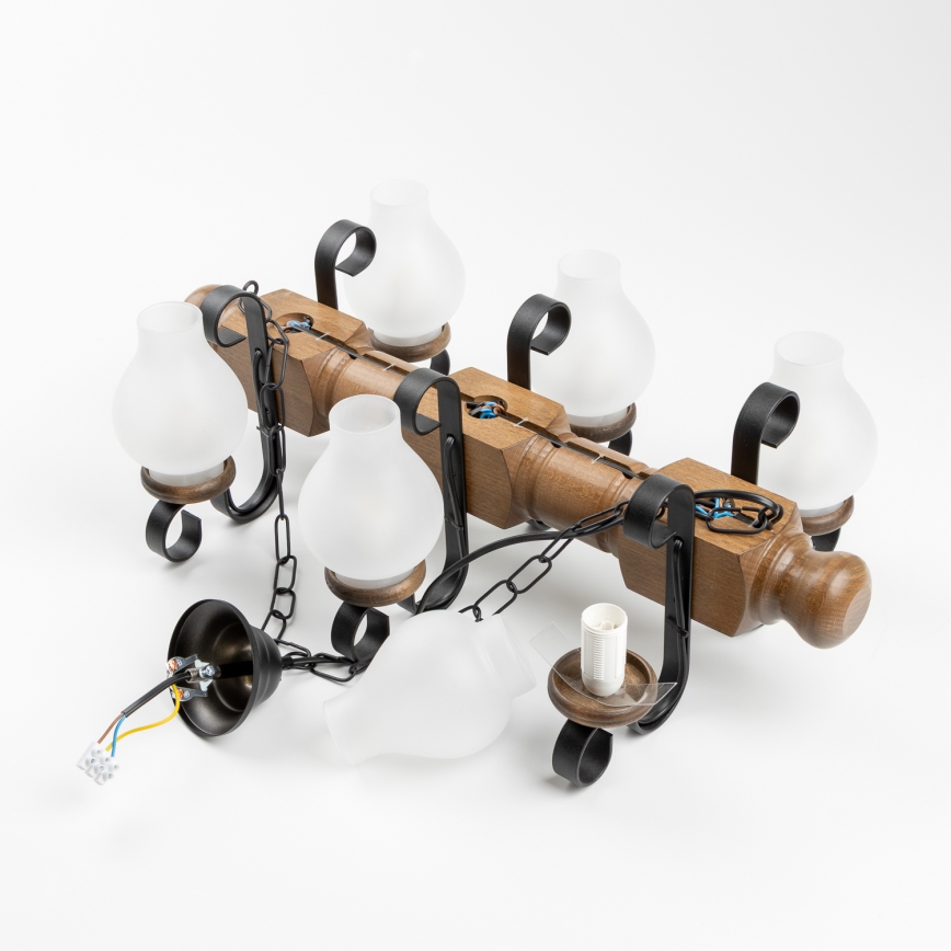 Brilagi - Пендел RUSTIC 6xE14/40W/230V бук/орех