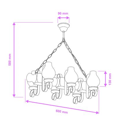 Brilagi - Пендел RUSTIC 6xE14/40W/230V бук/орех