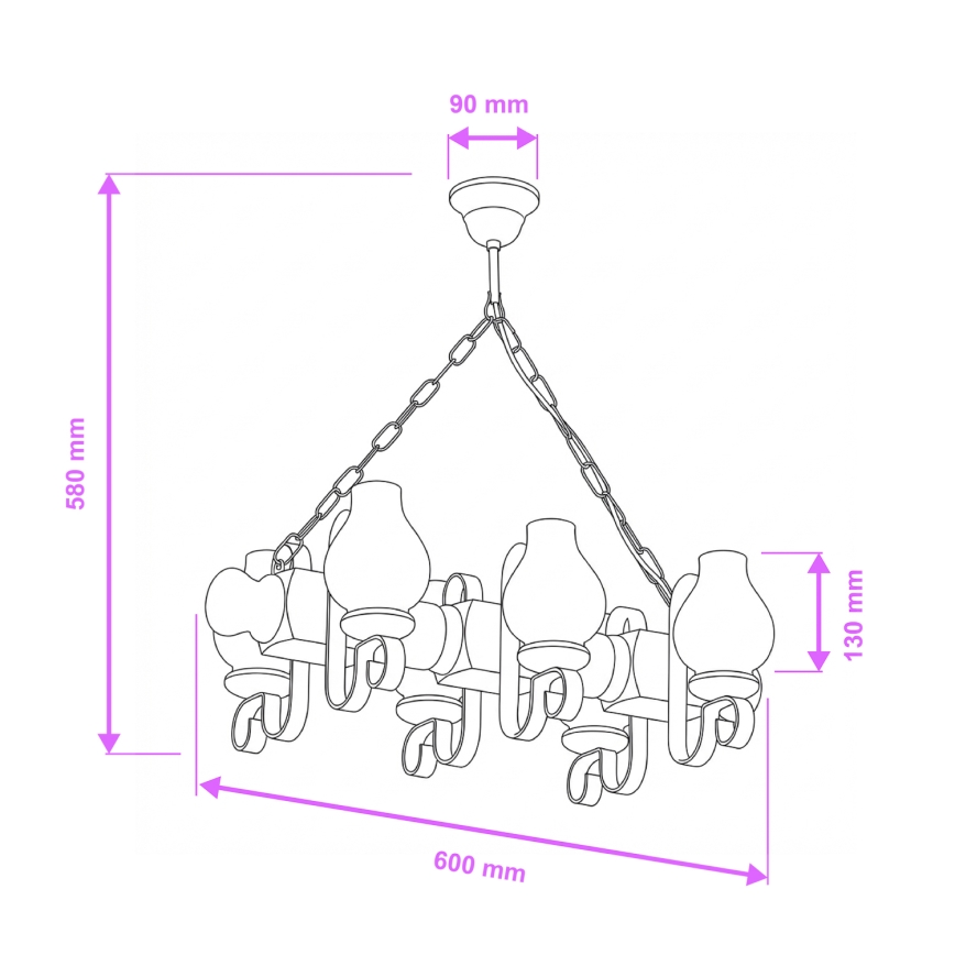 Brilagi - Пендел RUSTIC 6xE14/40W/230V бук/орех