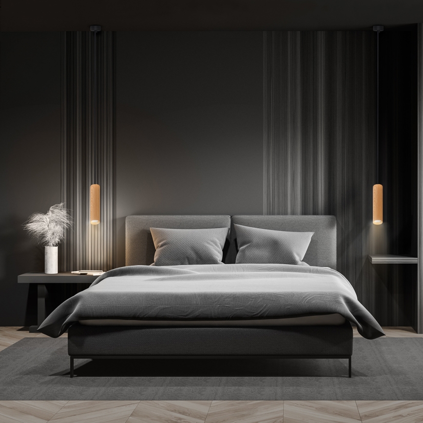 Brilagi - Пендел SELE 1xGU10/30W/230V черен/дъбов декор