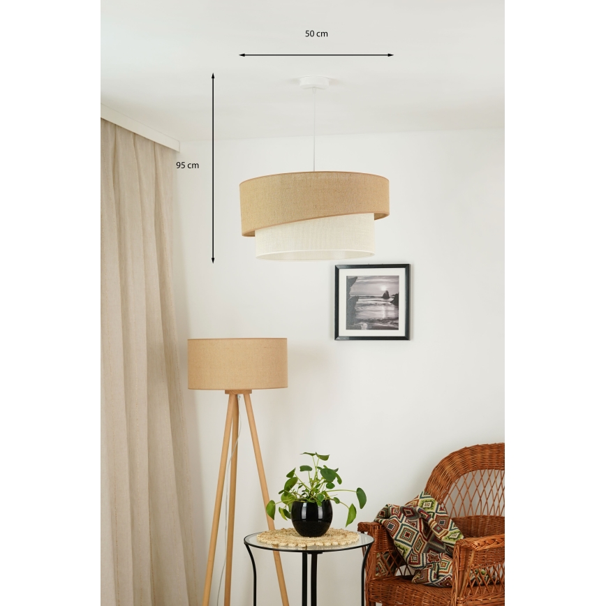 Brilagi - Пендел SHINE 1xE27/15W/230V Ø 50 см бежов/кремав