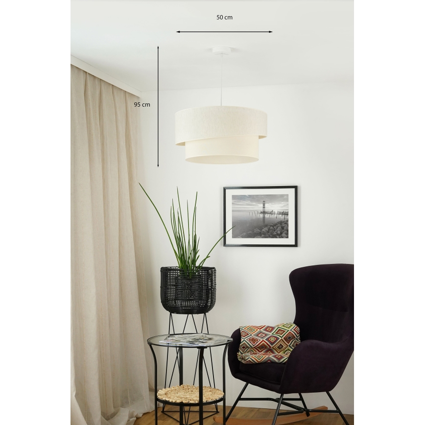 Brilagi - Пендел SHINE 1xE27/15W/230V Ø 50 см кремав