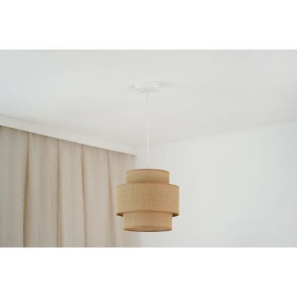 Brilagi - Пендел SPACE YUTE 1xE27/15W/230V Ø 25 см бежов/бял