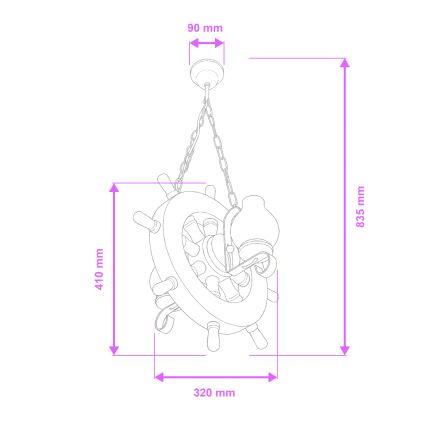 Brilagi - Пендел TIMONA 2xE14/40W/230V бук/орех