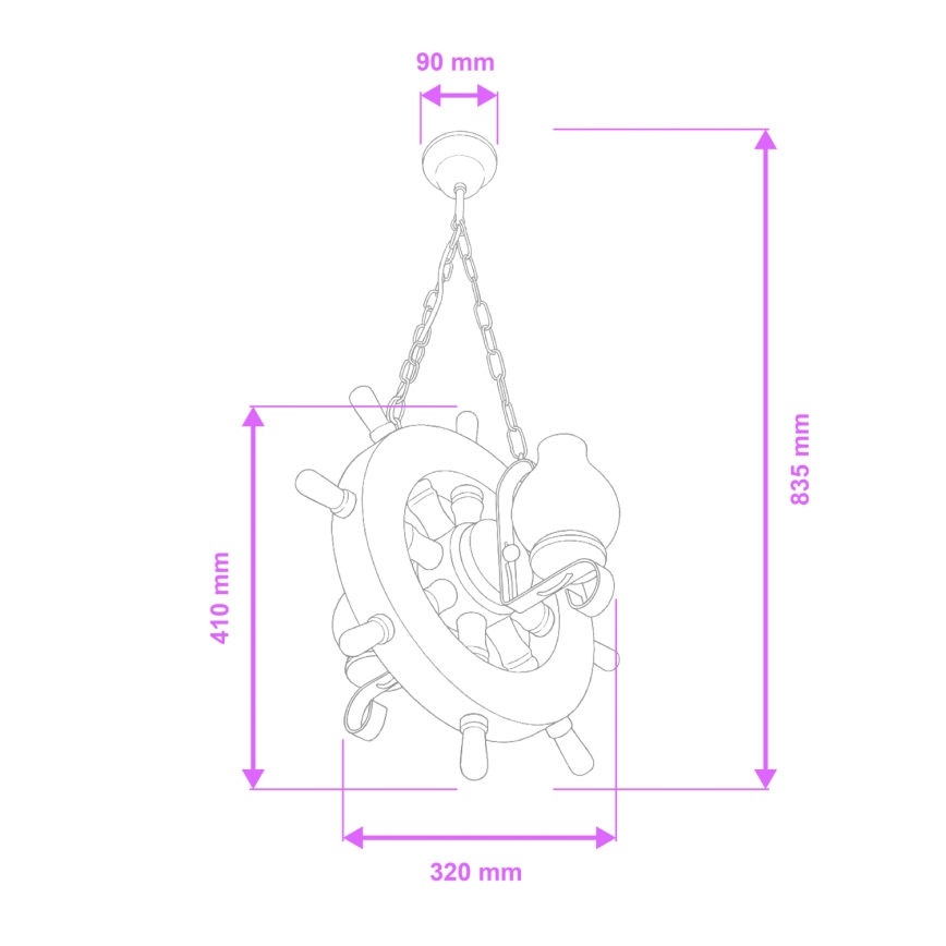 Brilagi - Пендел TIMONA 2xE14/40W/230V бук/орех