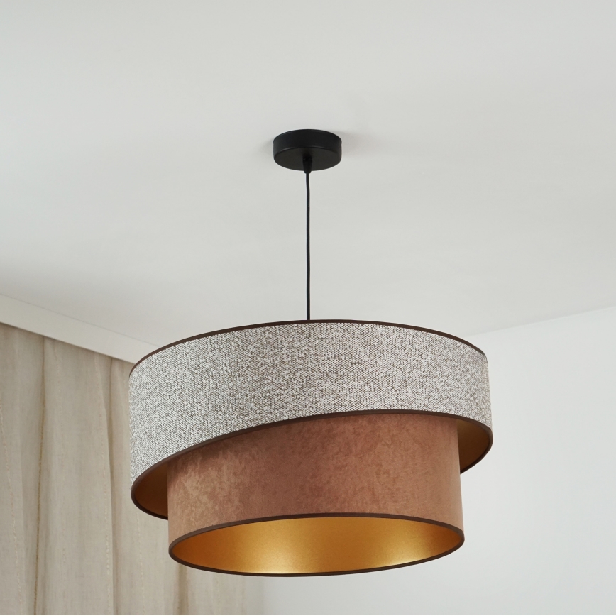 Brilagi - Пендел VEGAS SHINE 1xE27/15W/230V Ø 50 см сив/кафяв