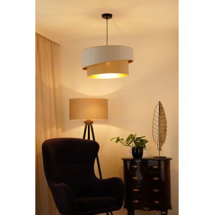 Brilagi - Пендел VEGAS SHINE 1xE27/15W/230V Ø 50 см кремав/бежов