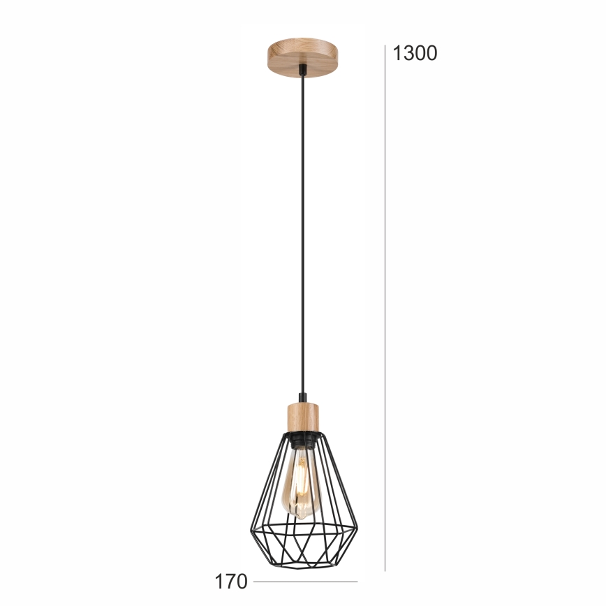 Brilagi - Пендел WOODY BASKET 1xE27/60W/230V дъб