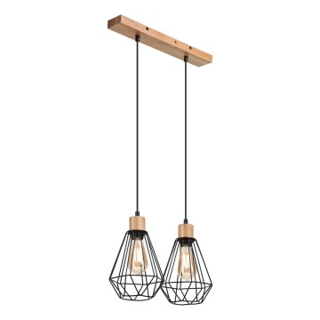 Brilagi - Пендел WOODY BASKET 2xE27/60W/230V дъб