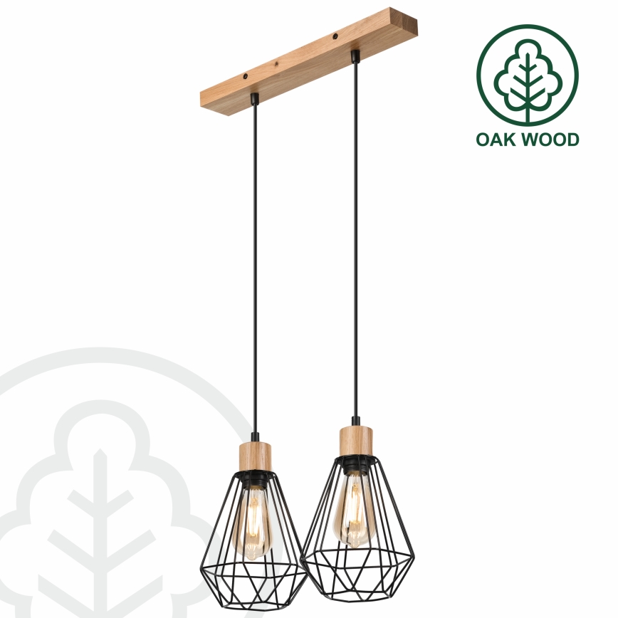 Brilagi - Пендел WOODY BASKET 2xE27/60W/230V дъб