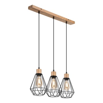 Brilagi - Пендел WOODY BASKET 3xE27/60W/230V дъб