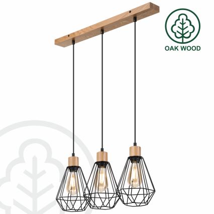 Brilagi - Пендел WOODY BASKET 3xE27/60W/230V дъб