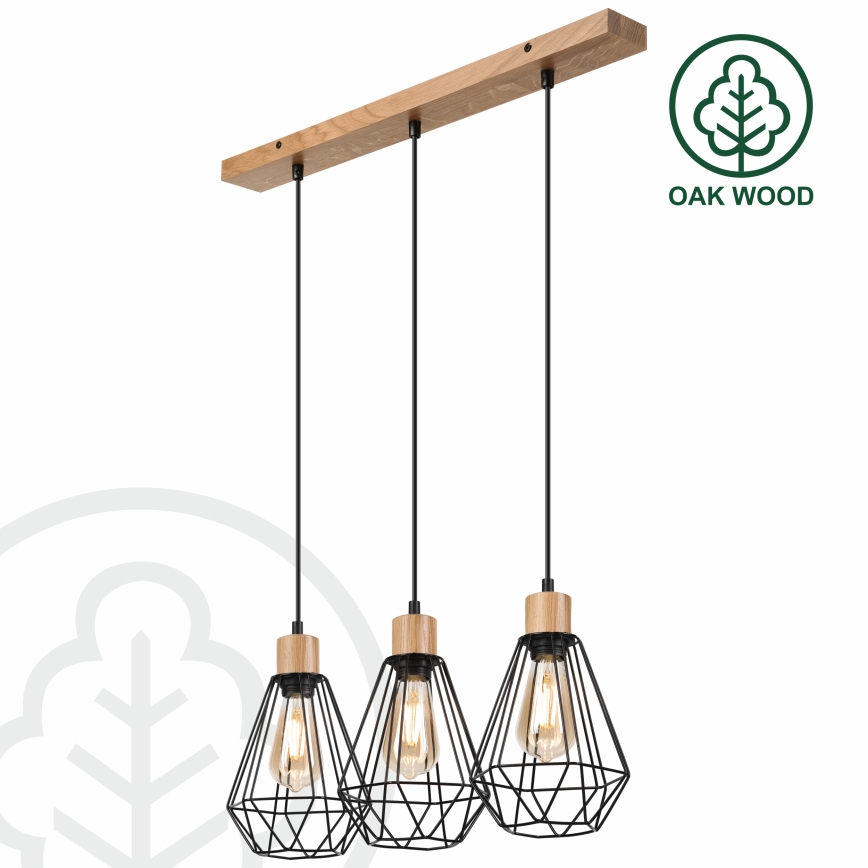 Brilagi - Пендел WOODY BASKET 3xE27/60W/230V дъб