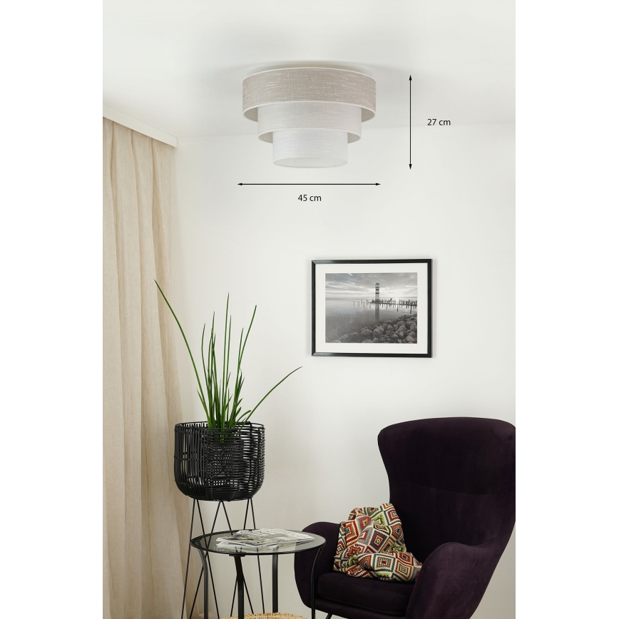 Brilagi - Плафон ALASKA LUNETA 1xE27/15W/230V Ø 45 см сив/кремав