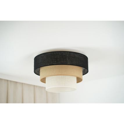 Brilagi - Плафон ASPEN LUNETA 1xE27/15W/230V Ø 45 см черен/бежов/кремав