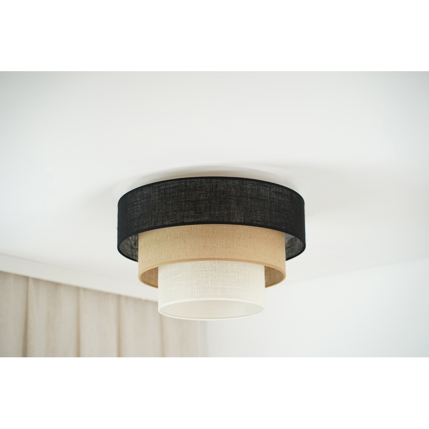 Brilagi - Плафон ASPEN LUNETA 1xE27/15W/230V Ø 45 см черен/бежов/кремав