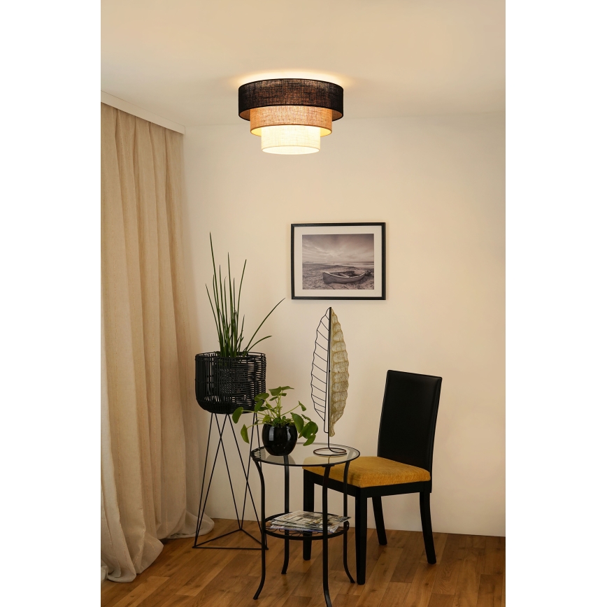 Brilagi - Плафон ASPEN LUNETA 1xE27/15W/230V Ø 45 см черен/бежов/кремав