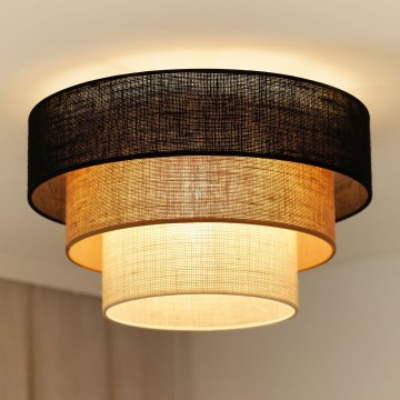 Brilagi - Плафон ASPEN LUNETA 1xE27/15W/230V Ø 45 см черен/бежов/кремав