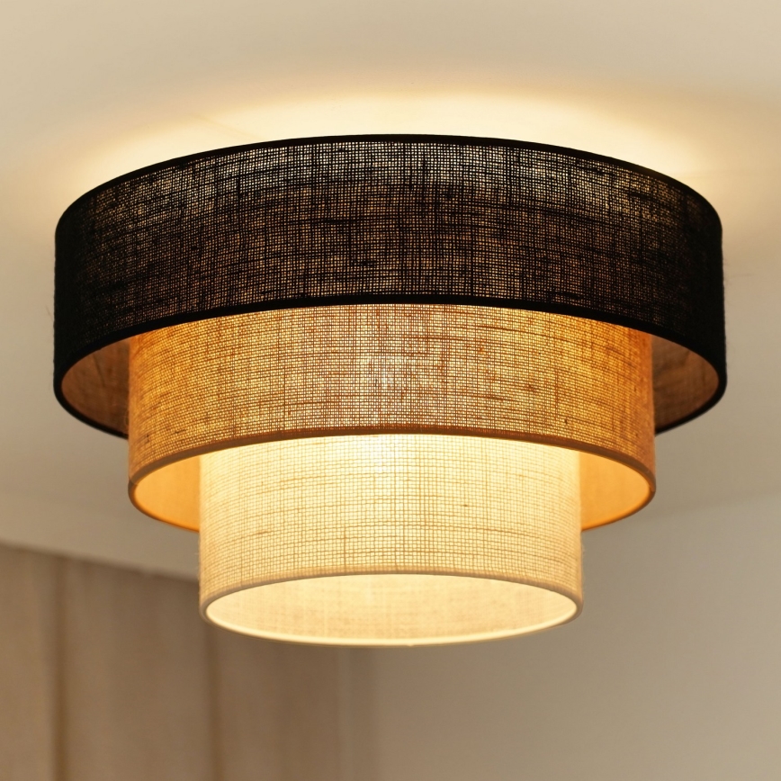 Brilagi - Плафон ASPEN LUNETA 1xE27/15W/230V Ø 45 см черен/бежов/кремав