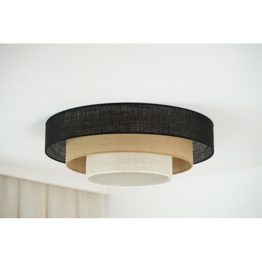 Brilagi - Плафон ASPEN LUNETA LED/12W/230V Ø 60 см черен/бежов/кремав