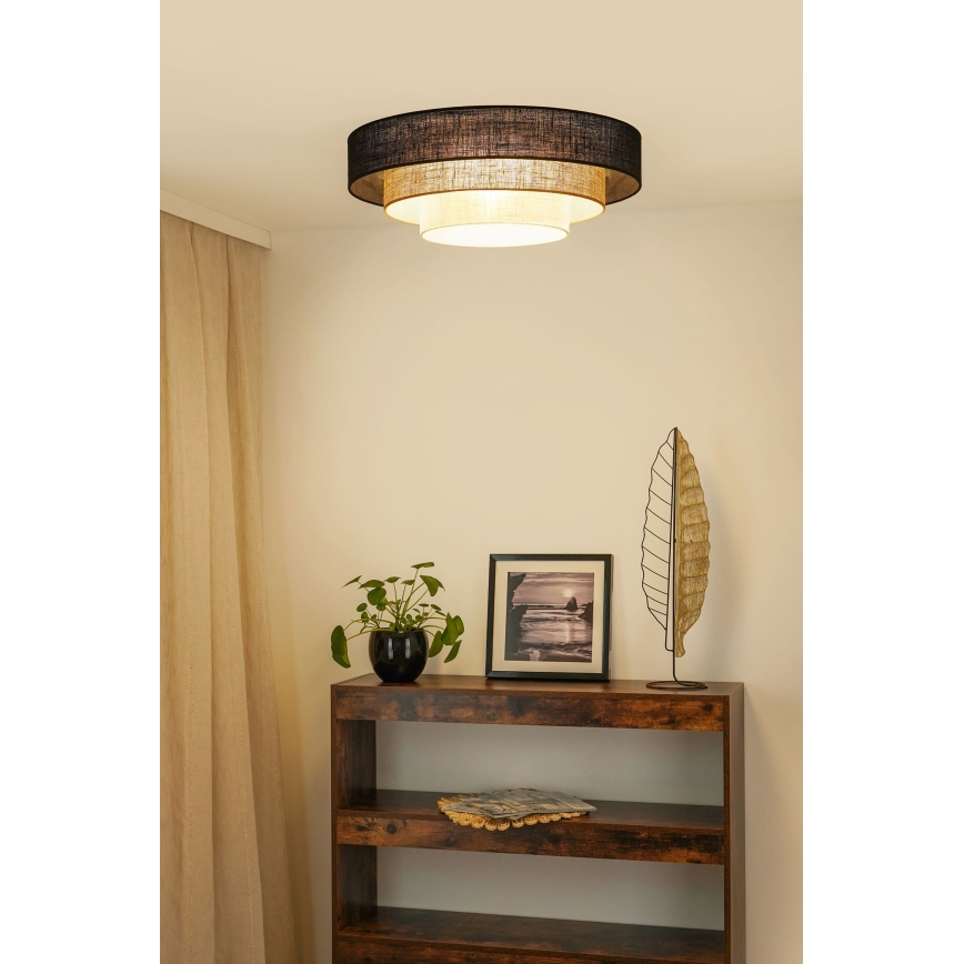 Brilagi - Плафон ASPEN LUNETA LED/12W/230V Ø 60 см черен/бежов/кремав