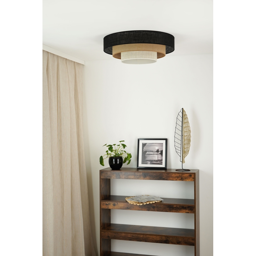 Brilagi - Плафон ASPEN LUNETA LED/12W/230V Ø 60 см черен/бежов/кремав