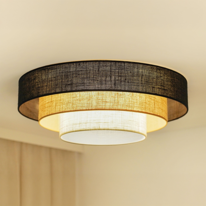 Brilagi - Плафон ASPEN LUNETA LED/12W/230V Ø 60 см черен/бежов/кремав